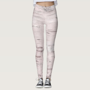 Vit björkträ Rustikalt ladugårdshus chic Leggings