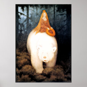 Vit björn Kung Valemon, bra konsmålning Poster