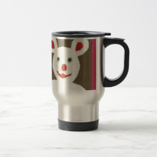 Vit björn med rött näsa, mun och Öron (Santa) Resemugg