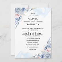 Vit blå elegant bröllop
