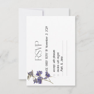 Vit blå Elegant Fintvätt Blommigt Bröllop OSA Kort