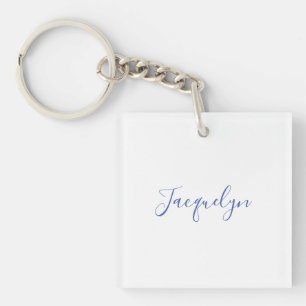 Vit blå Elegant Modern calligrafi Namn