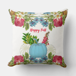 Vit blå fallpumpor Watercolor Blommigt Ro Kudde