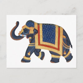 vit blå grått guld röd elefant Indien Stil Vykort