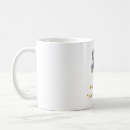 Vit Blå Kräm Fjäril Guld Drömmar Kaffemugg