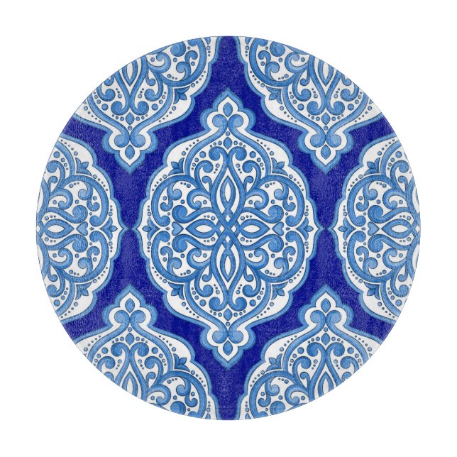 Vit-blå, turkisk ornament. (Framsidan)
