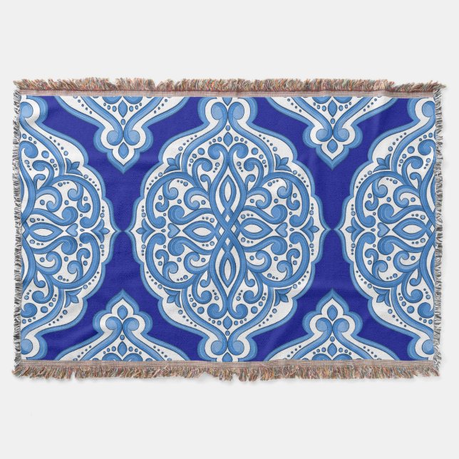 Vit-blå, turkisk ornament. filt (Framsidan)
