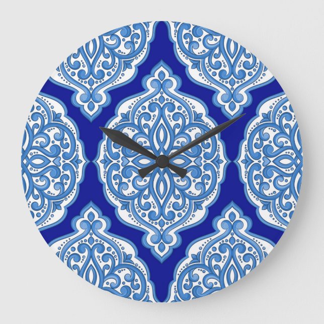Vit-blå, turkisk ornament. stor klocka (Framsida)
