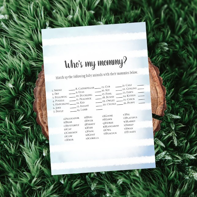 Vit Blåblå som är mitt Mamma babykläder Inbjudningar (Skapare uppladdad)