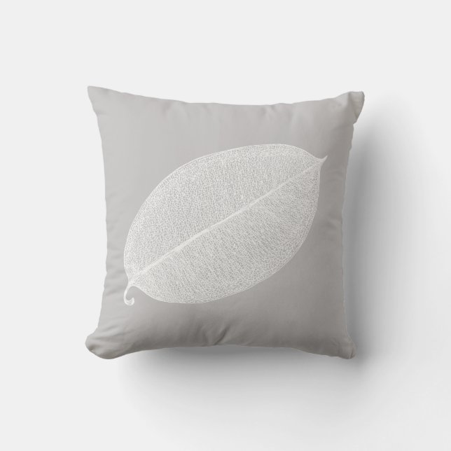 Vit bladgallerillustration Kastkudde Kudde (Framsida)