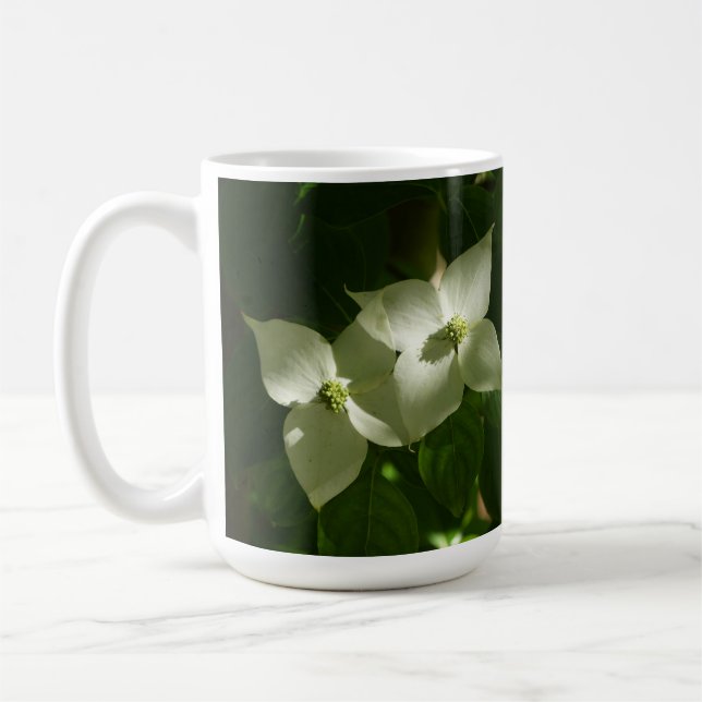 Vit bladmugg kaffemugg (Vänster)