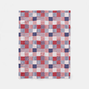 Vit & blått USA för Americana Patchwork röd Fleecefilt