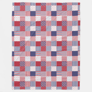Vit & blått USA för Americana Patchwork röd Fleecefilt