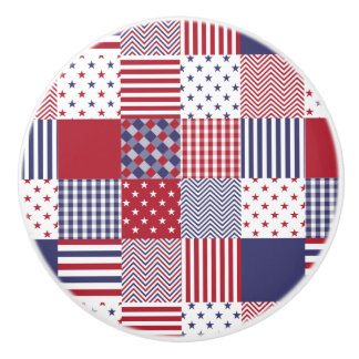 Vit & blått USA för Americana Patchwork röd Knopp