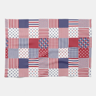 Vit & blått USA för Americana Patchwork röd Kökshandduk