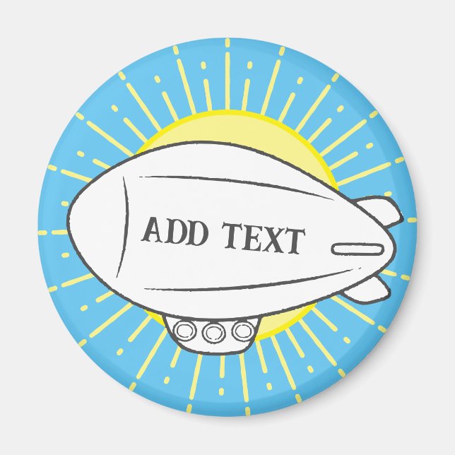 Vit Blimp-legering i Sunny Himmel Anpassningsbar Magnet (Framsidan)