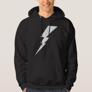Vit blixtblixt Bult Hoodie