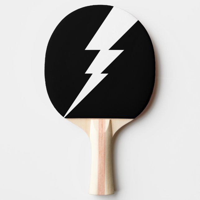 Vit blixtblixt Bult Pingisracket (Framsidan)