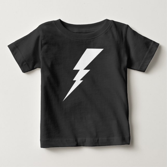 Vit blixtblixt Bult T Shirt (Framsida)
