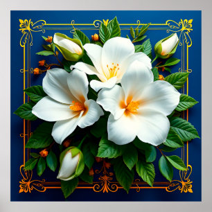 Vit blombukett poster