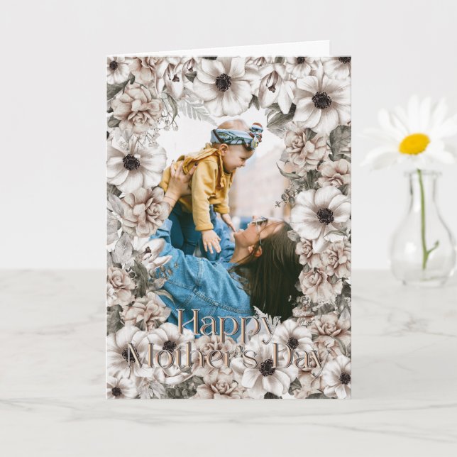 Vit blomfoto Mors dag Kort (Liten växt)