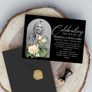 Vit blomkalligrafi Firande i Life Inbjudningar