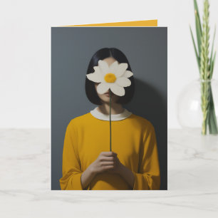 Vit blomma för kvinnlig Gult Inbjudan