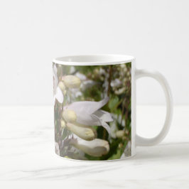 Vit blomma kaffemugg