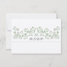 Vit Blomma Klängväxt RSVP-kort OSA Kort