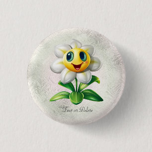 Vit Blomma Knapp