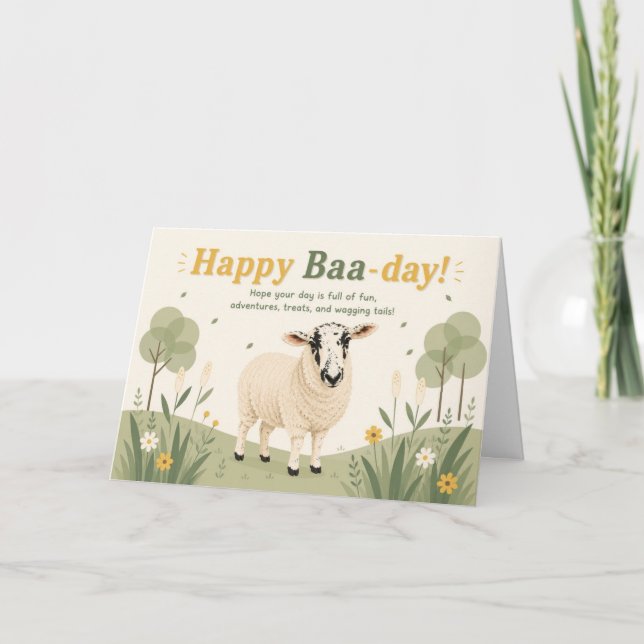 Vit blomma Lycklig årsdag Kort (Framsida)