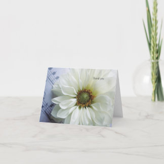 Vit blomma med musik tack kort