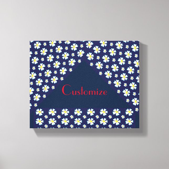 Vit blomma Mönster Thunder_Cove Canvastryck (Framsida)