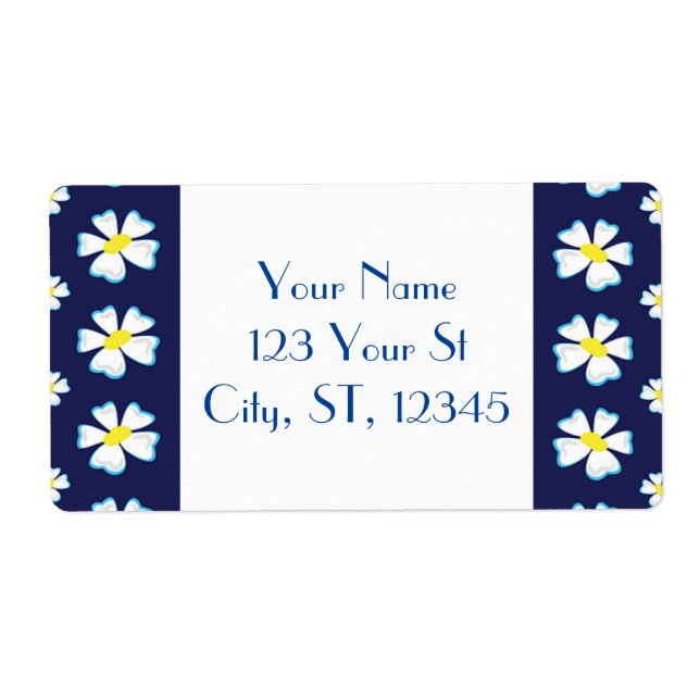 Vit blomma Mönster Thunder_Cove Fraktsedel (Framsidan)