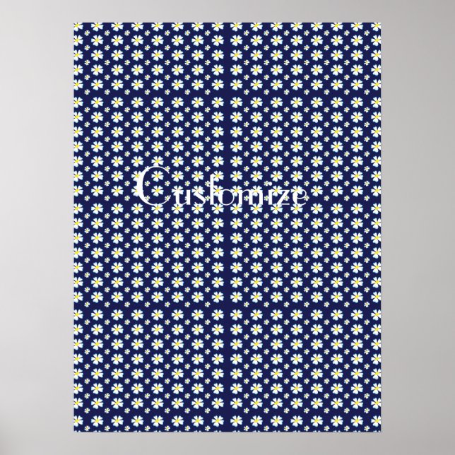 Vit blomma Mönster Thunder_Cove Poster (Framsidan)