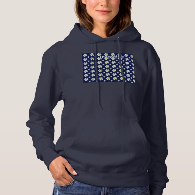 Vit blomma Mönster Thunder_Cove T Shirt (Framsida)