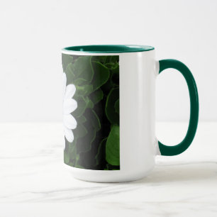 Vit blomma mugg - välj stil & färg