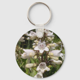 Vit blomma nyckelring