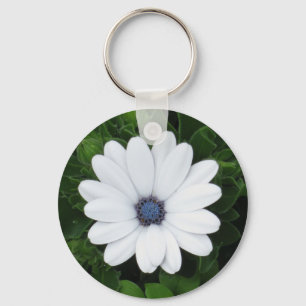 Vit blomma nyckelring