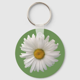 vit blomma nyckelring