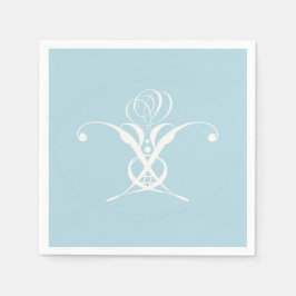 Vit blomma Pastellblå Påsk Pappersservett