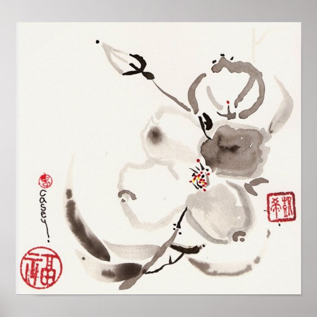Vit blomma poster (Framsidan)