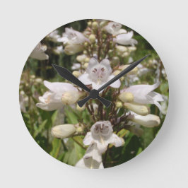 Vit blomma rund klocka