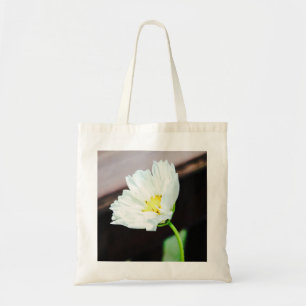 Vit blomma, topobåt tygkasse