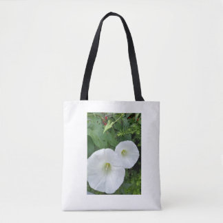 Vit blomma Totebag Tygkasse