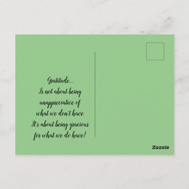 Vit Blommar Abstrakt Gatitude Vykort (Baksida)