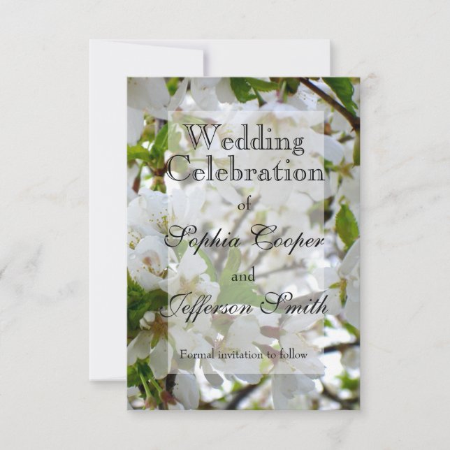 Vit Blommar Spara Datumet (Framsida)