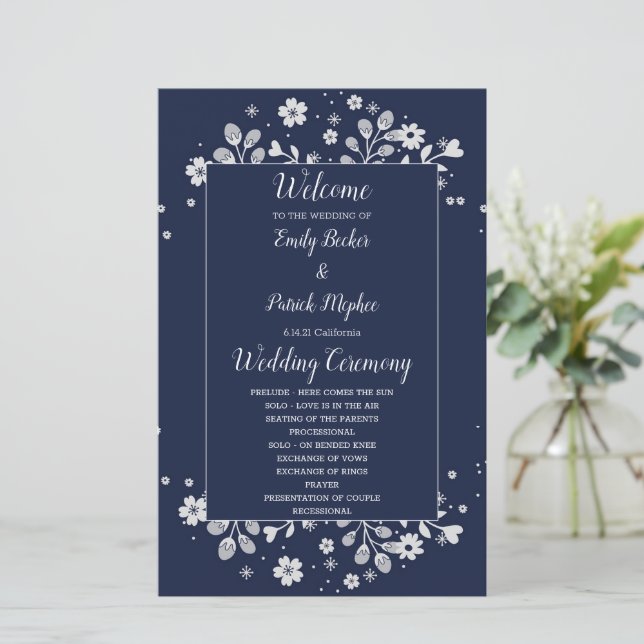 Vit Blommig (Stående Fram)