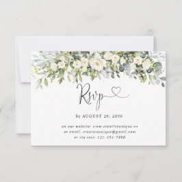 Vit Blommig Bröllops-online RSVP-kort OSA Kort