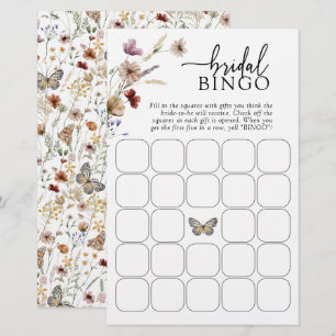 Vit Blommig Bröllopsbingo